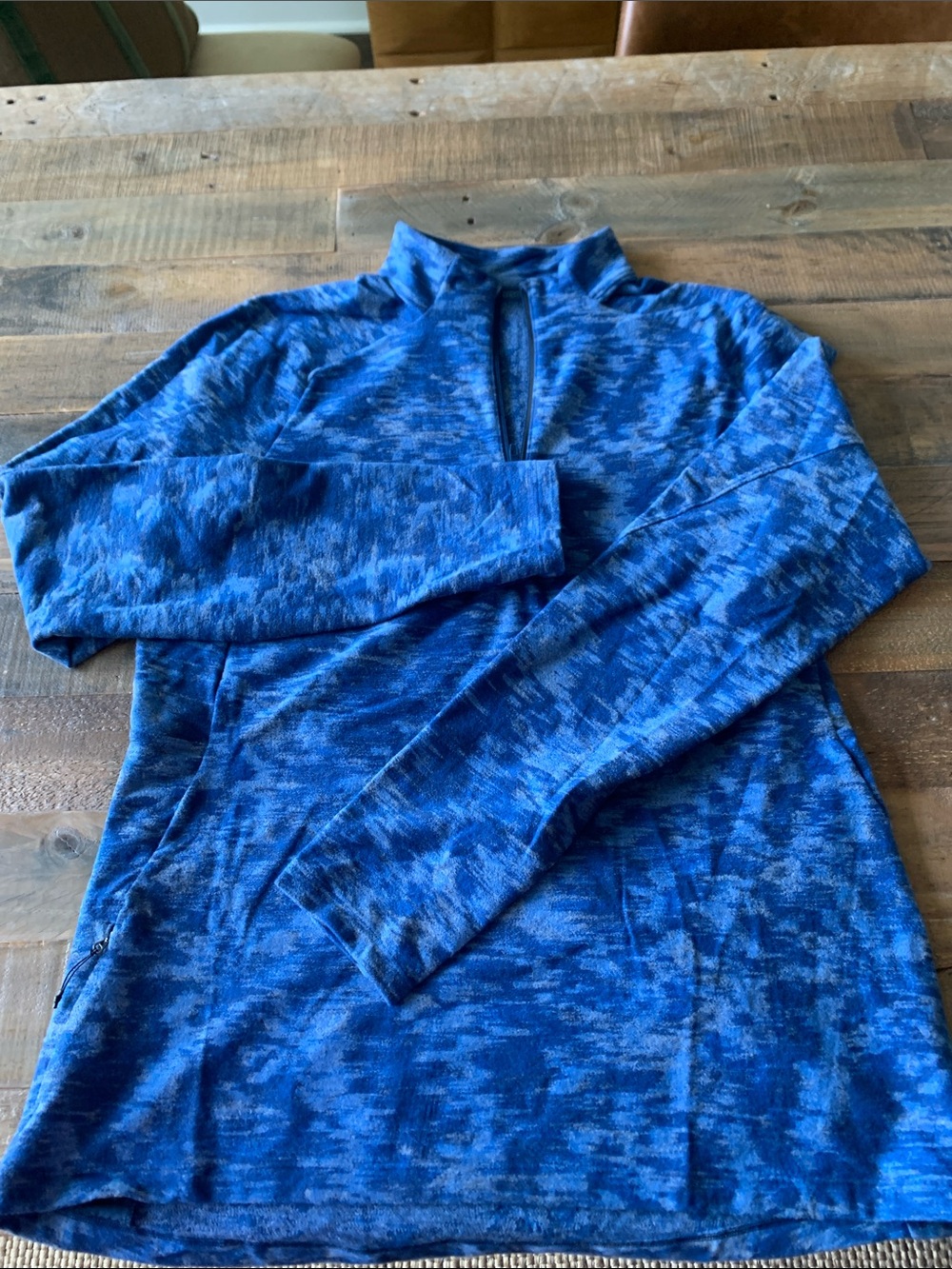 lululemon athletica Men's Heathered Royal Blue Quarter-Zip Pullover